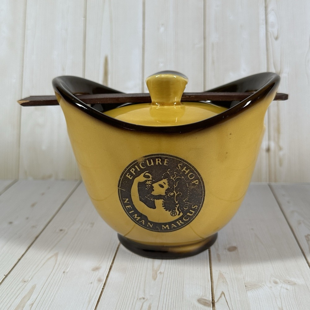 Vintage Neiman Marcus Epicure Shop Bowl Dish‎ With Lid And Spoon Japan